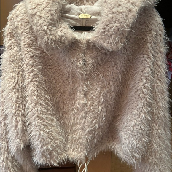 Free People One Zuri Parka Fuzzy Teddy Hooded Jacket Cream Sz S/P - Picture 6 of 14